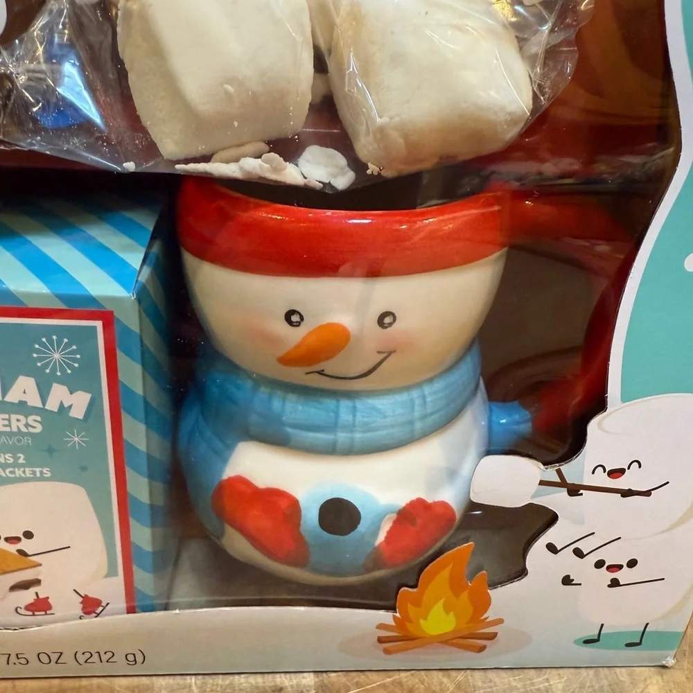 Bay Island S'mores Cocoa Mug Set with Snowman Mugs